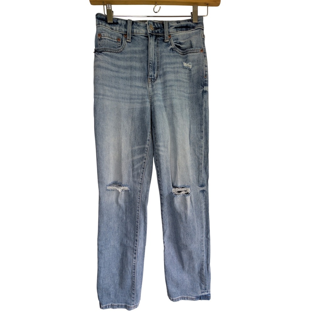 DAZE High Rise Mom Jeans Womens 26 Light Blue Organic Cotton 90s‎ Grunge